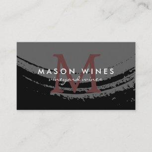 Monogram Artistic Brushed Wine Glass Business Card
