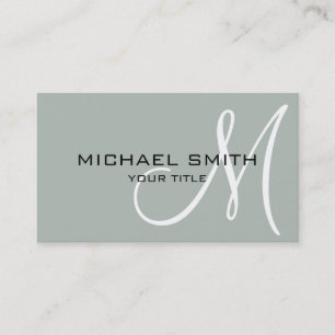 Monogram Ash grey colour background Business Card
