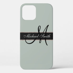 Monogram Ash grey Colour Background iPhone 12 Pro Case