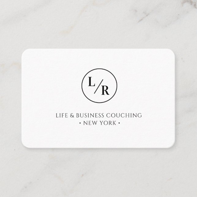 monogram, at least white business card (Front)
