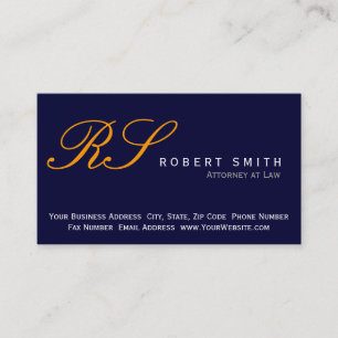 Monogram Attorney at Law Blue Business Card