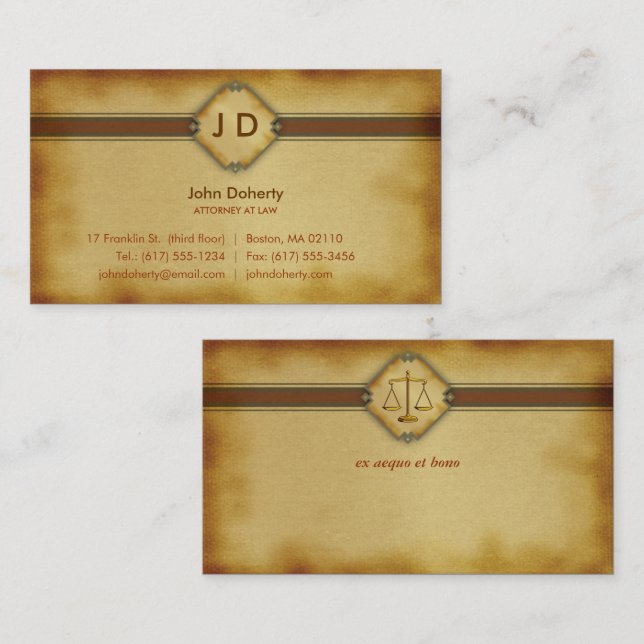 Monogram | Attorney at Law Business Card (Front/Back)