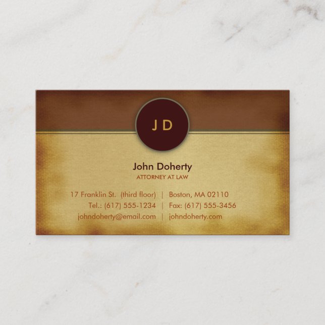 Monogram Attorney at Law - Business Card (Front)