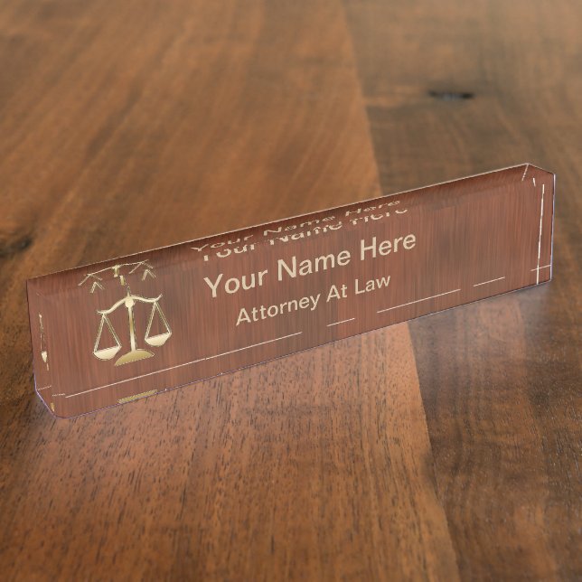 Monogram Attorney Executive Name Plate (Side)