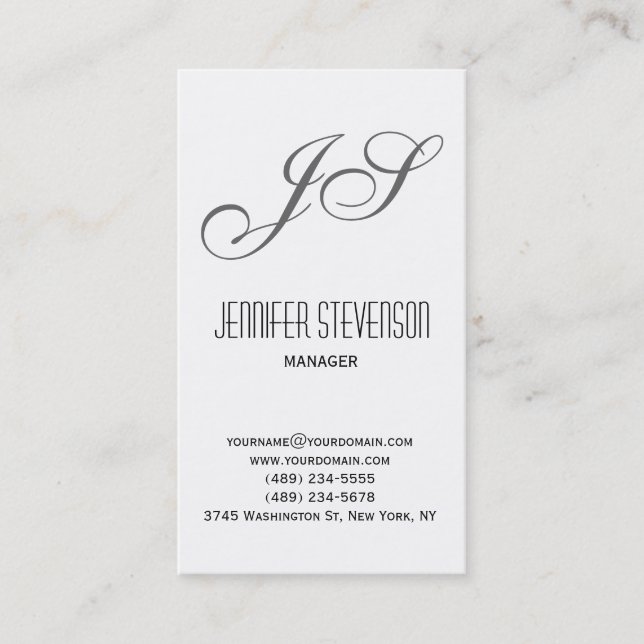 Monogram Attractive Charm Consultant Business Card (Front)