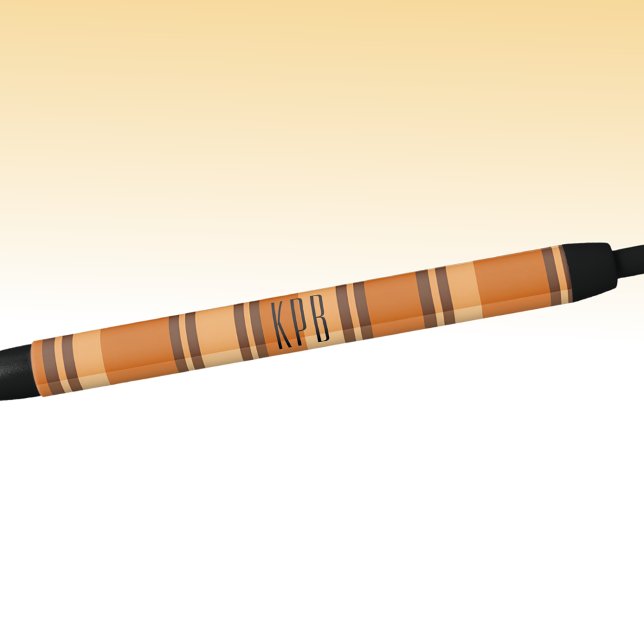 Monogram | Autumn-Fall Modern Plaid Ink Black Ink Pen (Creator Uploaded)