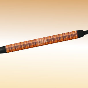 Monogram   Autumn-Fall Plaid Pattern Ink Black Ink Pen