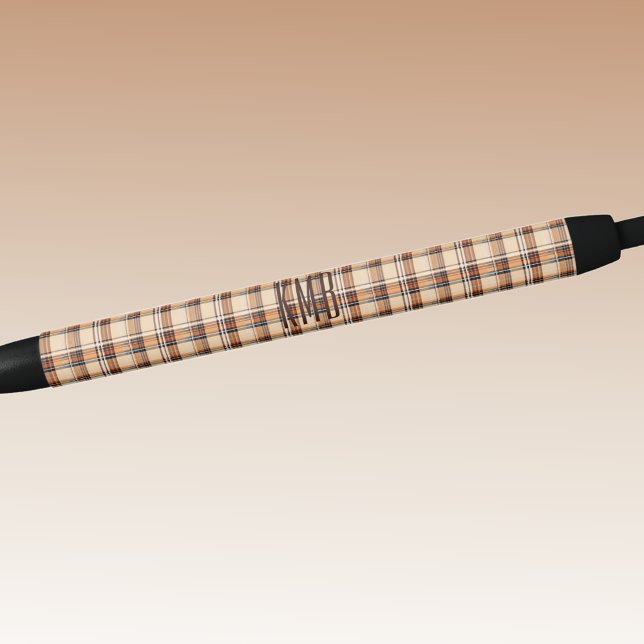 Monogram | Autumn-Fall Plaid Pattern Ink Black Ink Pen (Creator Uploaded)
