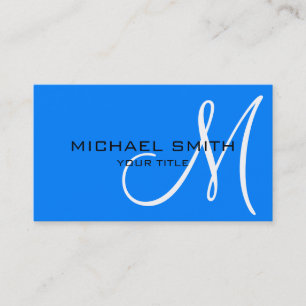 Monogram Azure colour background Business Card