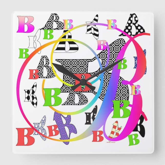 MONOGRAM B+B SQUARE WALL CLOCK (Front)