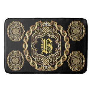 Monogram B Bath Mats Customise Change Back Colour