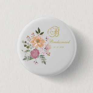 Monogram B  Bridesmaid Button
