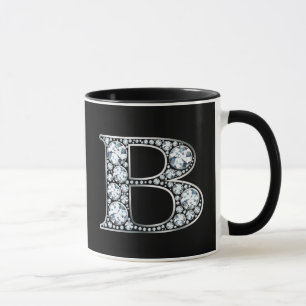 Monogram B Faux Diamond Mug