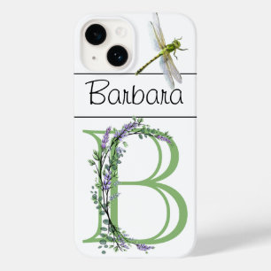 Monogram B,  Lavender Eucalyptus, dragonfly  Case-Mate iPhone 14 Case