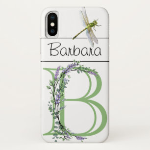 Monogram B Lavender Eucalyptus with Dragonfly Case-Mate iPhone Case