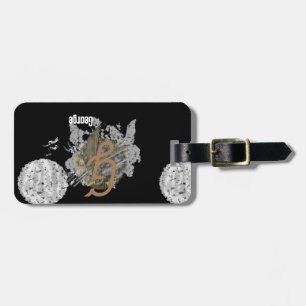 Monogram B Luggage Tag Name Address Phone