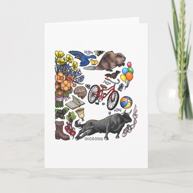 Monogram "B" note card (Front)