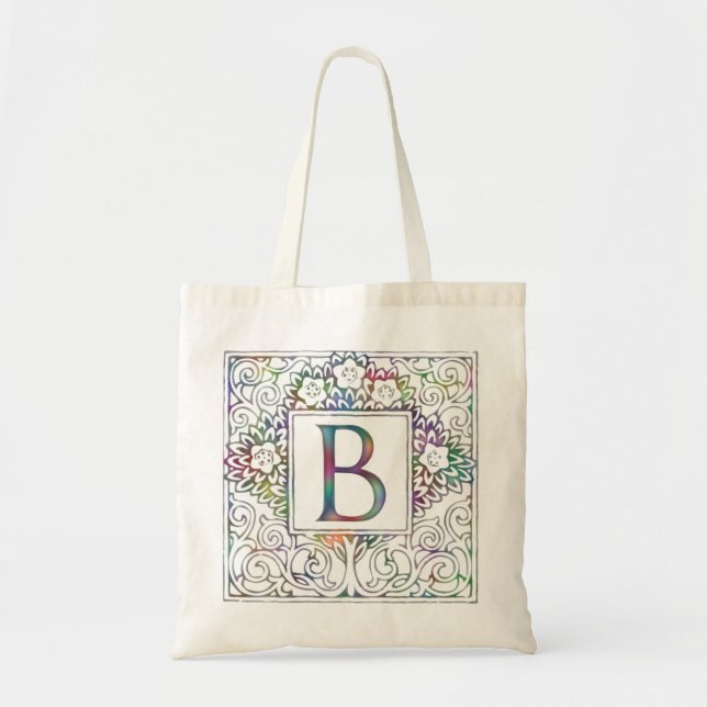 Monogram B- Soft Colours Tote Bag (Front)
