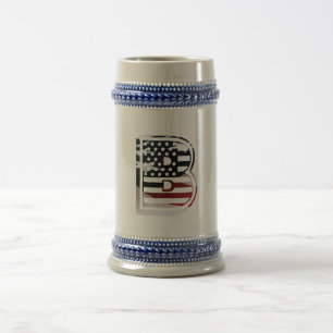 Monogram B USA Flag Beer Stein