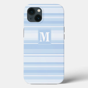 Monogram baby blue stripes Case-Mate iPhone case