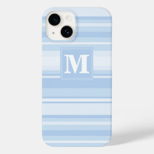 Monogram baby blue stripes Case-Mate iPhone 14 case