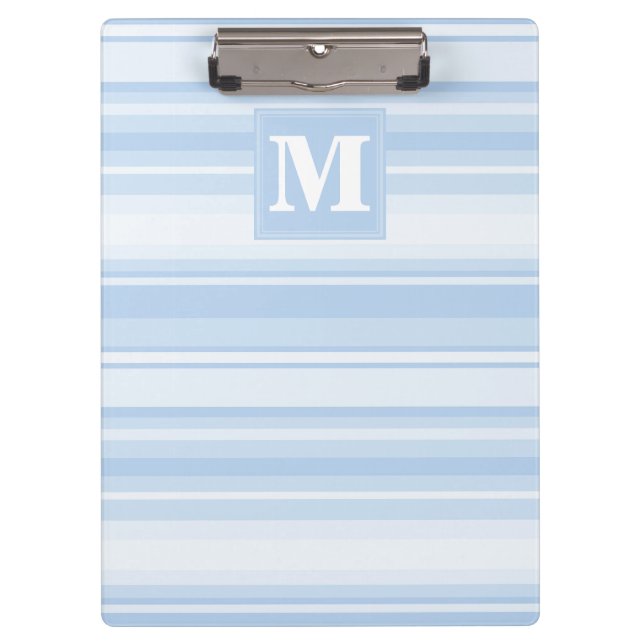 Monogram baby blue stripes clipboard (Front)
