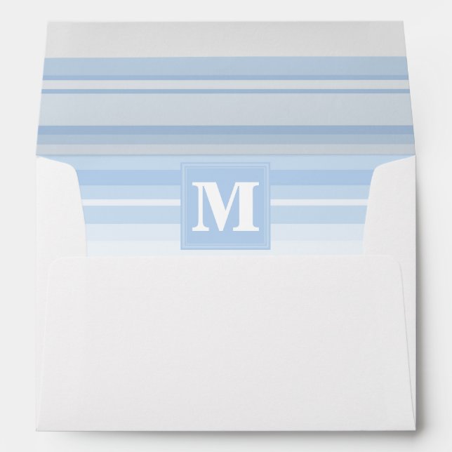 Monogram baby blue stripes envelope (Back (Bottom))