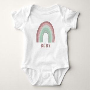 Monogram Baby Name Earthy Boho Rainbow Baby Bodysu Baby Bodysuit