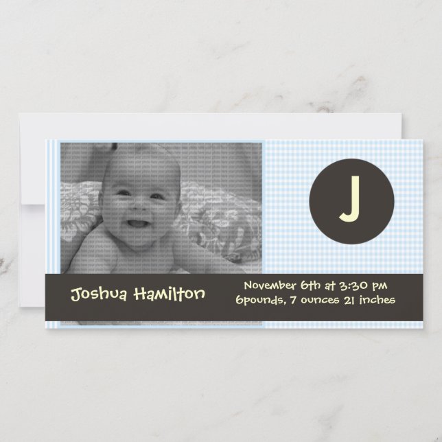 monogram baby photo card (Front)