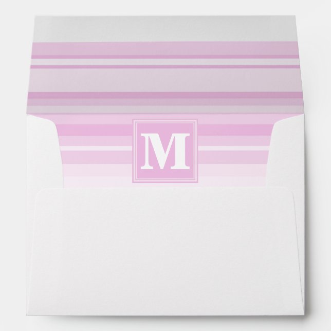 Monogram baby pink stripes envelope (Back (Bottom))
