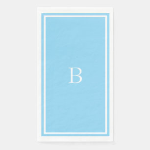 Monogram Baby Shower Sky Blue Initial Boy Girl Napkin