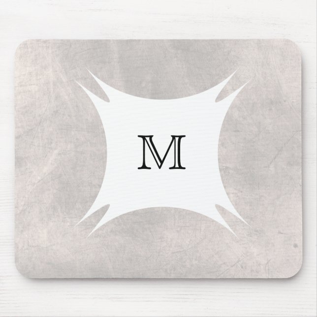 Monogram Back Personalise Clean White Mouse Pad (Front)