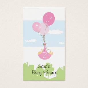 Monogram Ballon Baby Shower Party Favour Tag