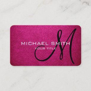 Monogram Barbie pink Leather Look Business Card