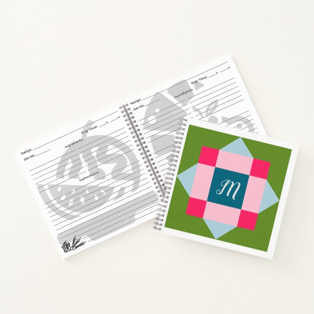 Monogram Barn Quilt Recipe Book  (Inside)