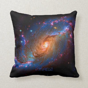 Monogram Barred Spiral Galaxy NGC 1672 Cushion