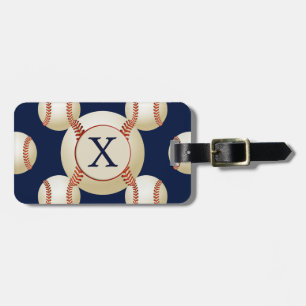 Monogram Baseball Balls Sports pattern Luggage Tag