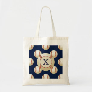 Monogram Baseball Balls Sports pattern Tote Bag