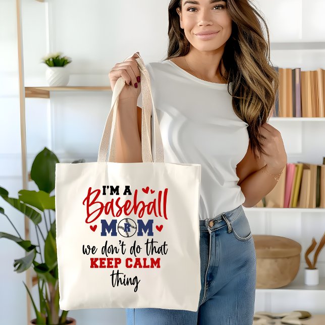 Monogram Baseball Mother Gift Tote Bag (Creator Uploaded)