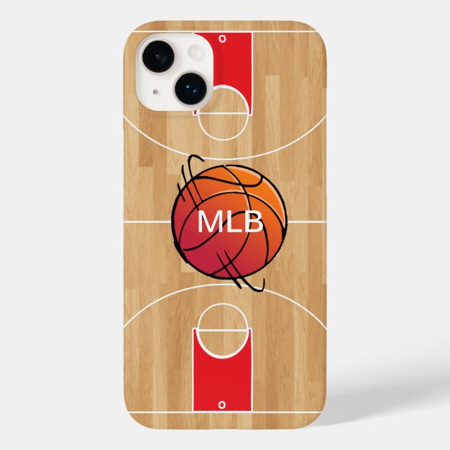 Monogram Basketball on basketball court Case-Mate iPhone Case (Back)