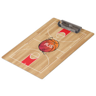 Monogram Basketball on Basketball Court Clipboard