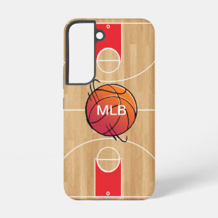 Monogram Basketball on basketball court Samsung Galaxy Case