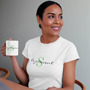 Monogram 'be present' Activewear Classic White T-Shirt