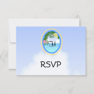 Monogram Beach/Ocean Wedding RSVP Cards