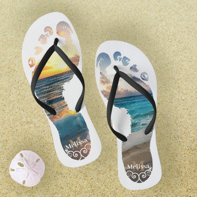 Monogram Beach Sunset  Jandals (Creator Uploaded)