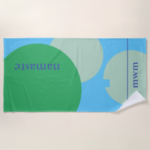 Monogram Beach Towel - Bold Graphic "Namaste"