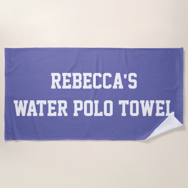 Monogram Beach Water Polo Swim Team Purple Towel (Front)