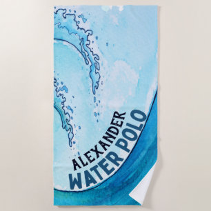 Monogram Beach Water Polo Wave Beach Towel