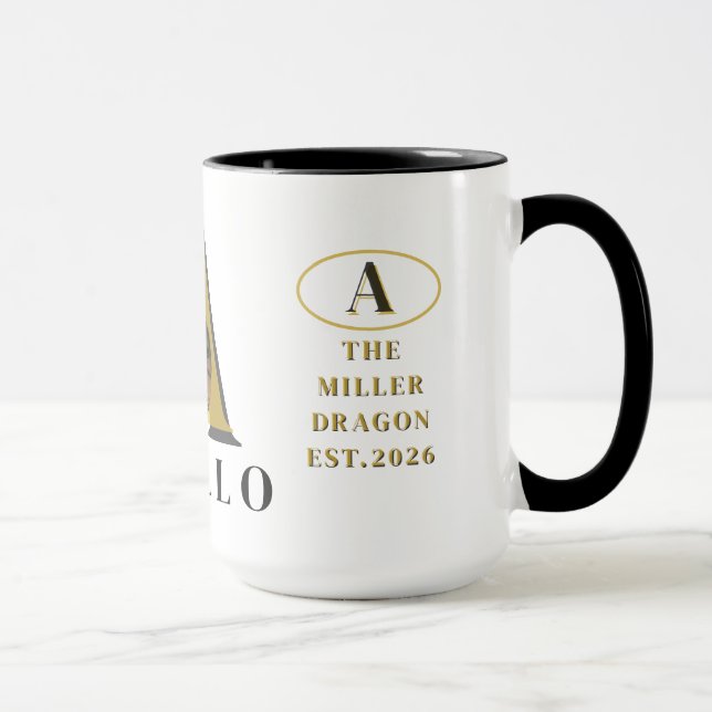Monogram Bearded Dragon Custom Photo Mug (Right)