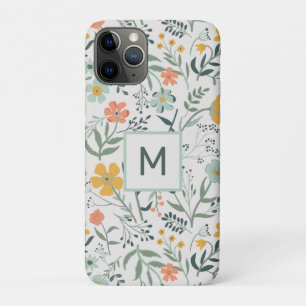 Monogram Beautiful Botanical Floral Pattern Case-Mate iPhone Case